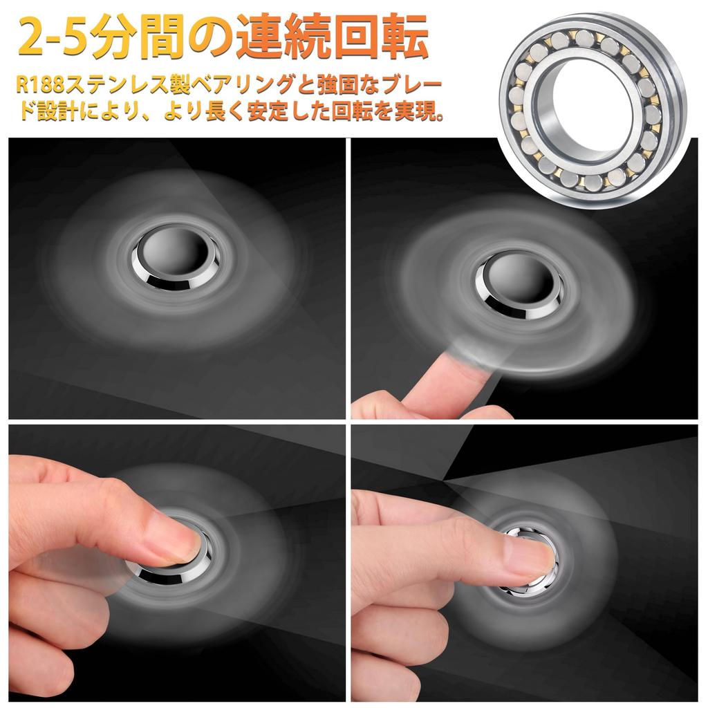 VOFOLEN Hand Stress Premium Metal Hand Spinner with Stainless Steel Minutes of Quiet Fidget Stress Time Popular and Gift for Adults and Silver