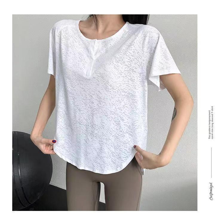 Women's Quick-Dry Short Sleeve Yoga Top - Loose Fit Summer Sports T-Shirt