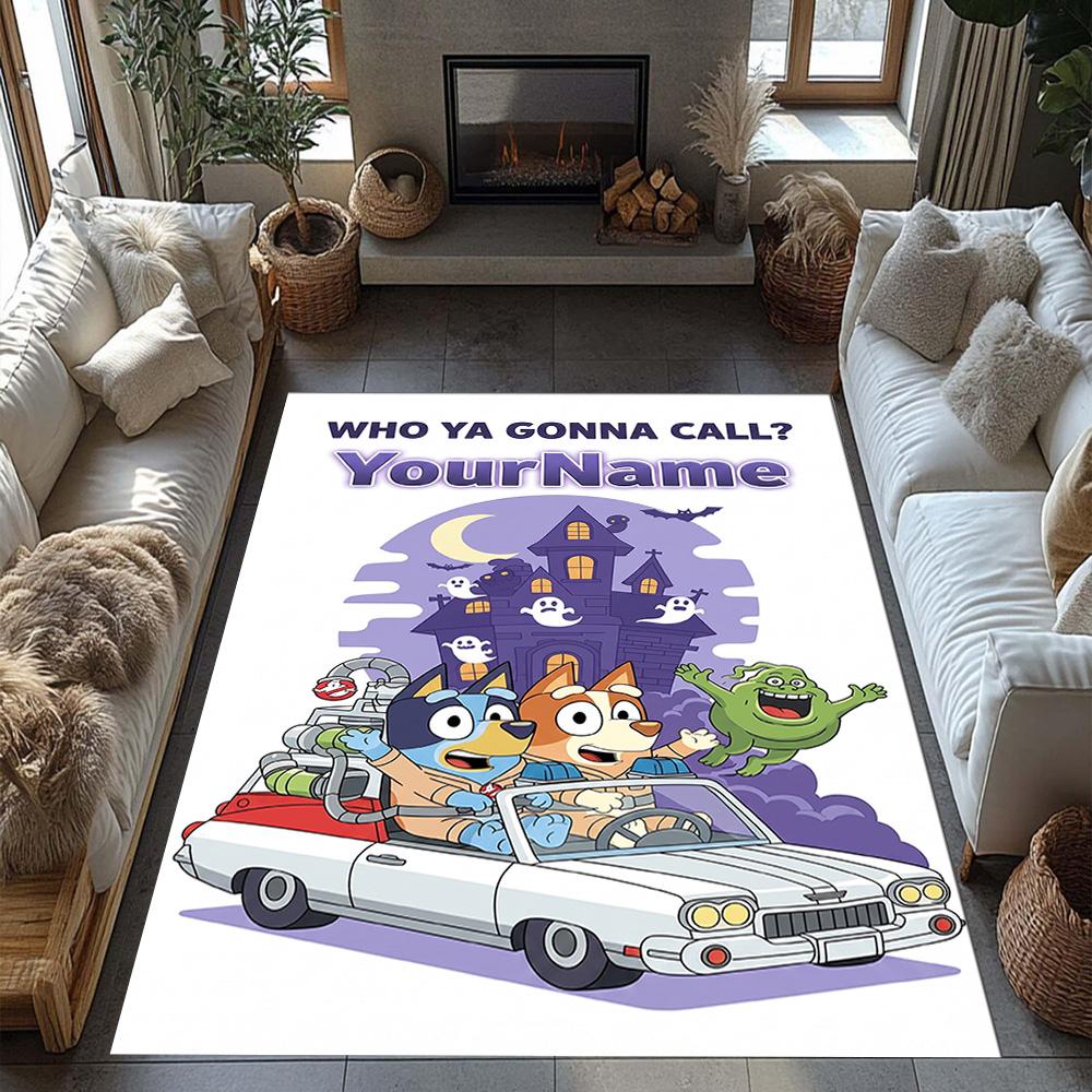 Bluey 95 Customized Name Area Rug Suitable for Dining Room Decorate Room Bedrooms Foyer Antislip Carpet Anime Office Decor Wedding Party Gift