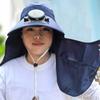 Quick Dry Solar Fan Hat Solar Charging Breathable Wide Brim Sun Cap Digital Display Strong Wind Fishing Bucket Hat Hot Weather