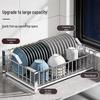 304 Stainless Steel Countertop Dish Drainer Rack with Pull-out Tray