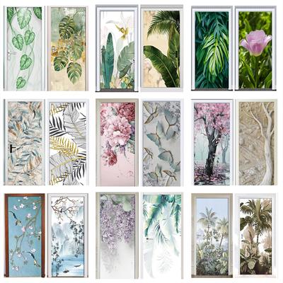 Adesivo murale decorazione murale vegetale in stile nordico Fiori fai da te Adesivi murali foglie di palma tropicali Arte moderna Adesivo murale in vinile