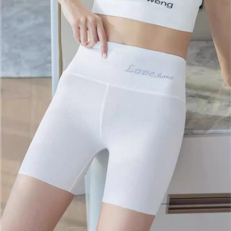 Women's High Waist Ice Silk Safety Shorts - Plus Size, Anti-Curl, Abdomen Control, Anti-Exposure Summer Underwear