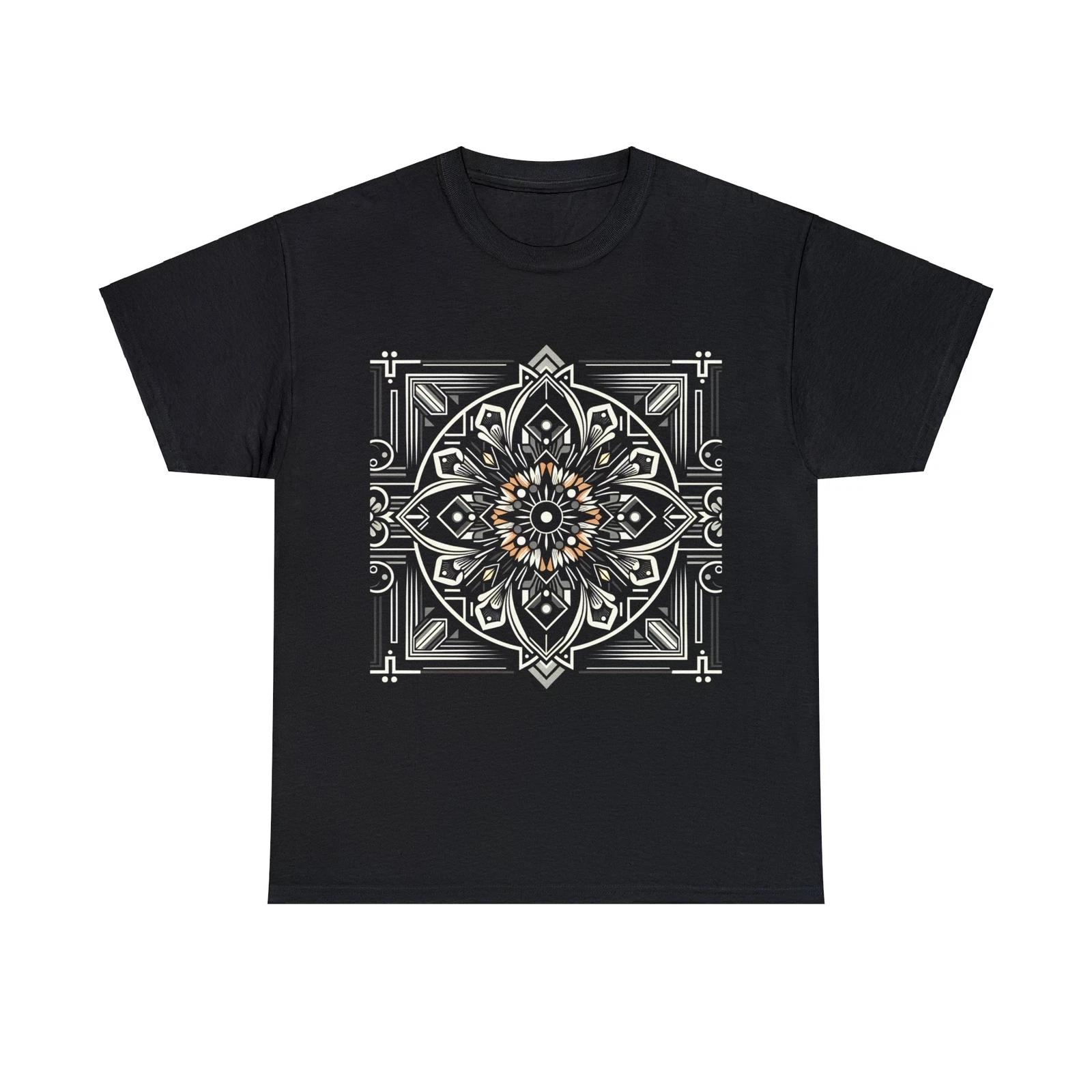 Unisex Adult T Shirt Art Deco Geometric Mandala Design Luxury Classy Graphic Tee 3XL
