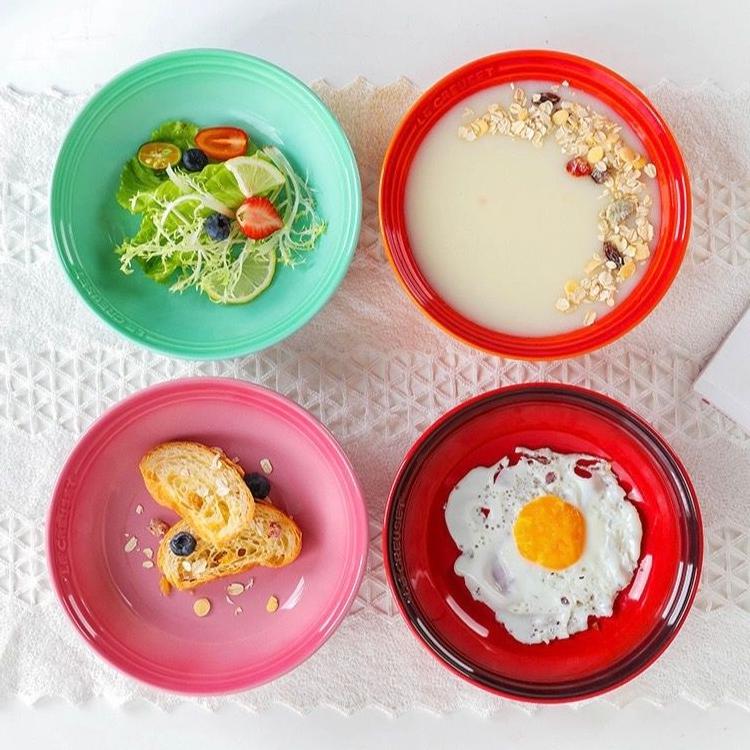 Le Creuset Cool Color Cerc Oaeal Bowl Cereal Bowl Breakfast Bowl Fruit Salad Dert Bowl Home Use Soup Noodle Bowl