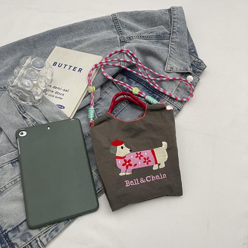 Carto embroidered handbag - casual and fashiable, single shoulder bag, lightweight, suitable for commuting, crossbody bag