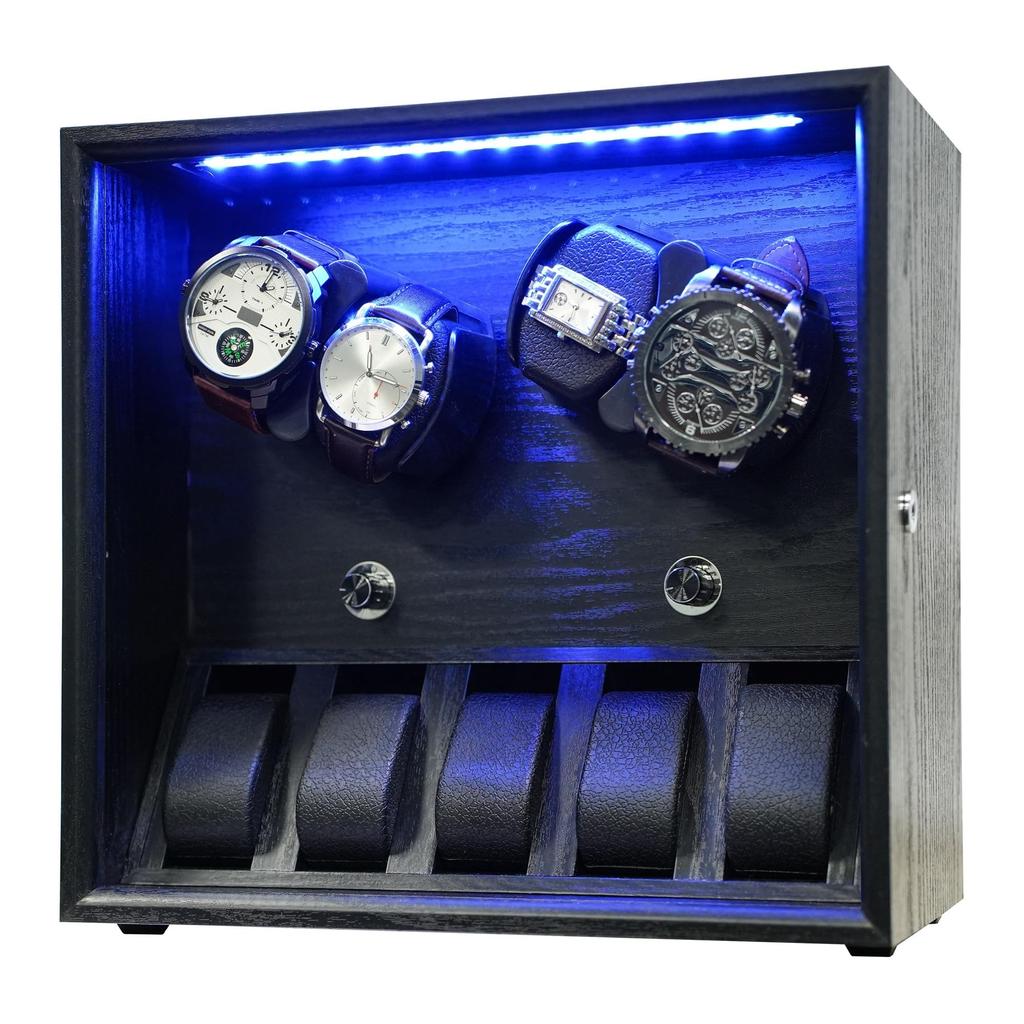 ORYX Winding Automatic Watch Watch Watch Automatic Adjustable LED Light High Quality USB Powered Machine, Winder, Winder, 4-Window, 5-Window Storage,