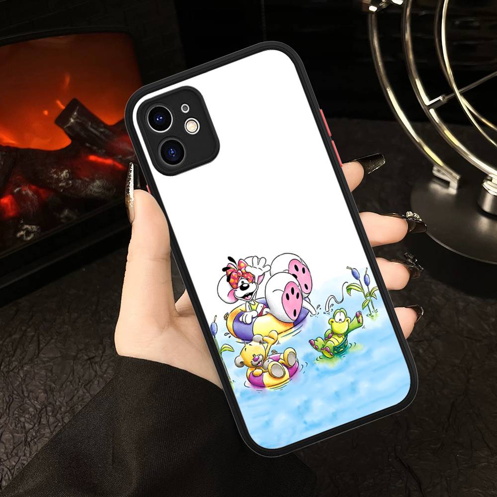 Cartoon D-Diddl For IPhone 16 15 14 Plus 13 12 11 Pro Max X XS MAX Translucent Matte Shockproof Cover