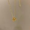 Gold Crushed Ice Horse Pendant Necklace - Light Luxury, Versatile Design for Women