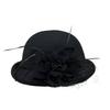 Internet celebrity sweet mesh camellia flower bucket hat female Hepburn style elegant top hat wool basin hat temperament shows small face