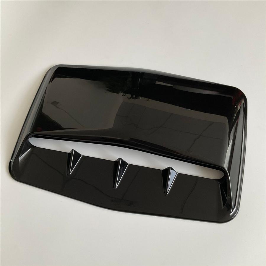 Gloss Black ABS Air Flow Intake Hood Shark Fins Scoop Vent Bonnet Decor Cover x1
