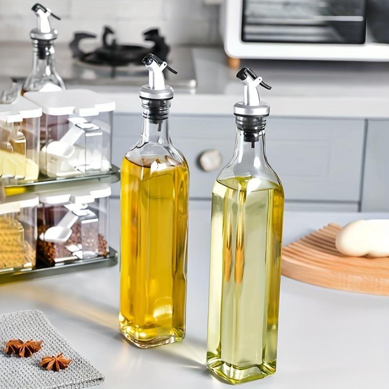 1/2PCS 250ML clear glass olive oil bottle Kitchen Seasoning Soy Sauce Vinegar Press Type Cruet Barbecue Bottle Home Supplies