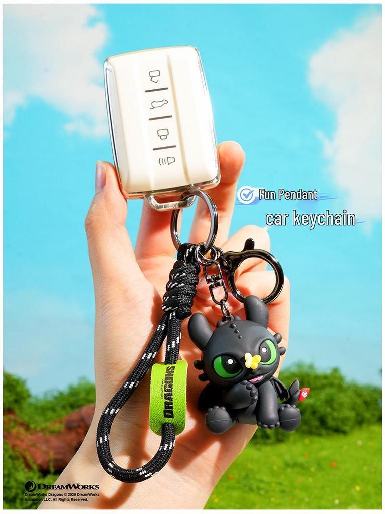 Originální 3D přívěsek na klíče s figurkou Bezzubky - Roztomilý dárek pro přátele