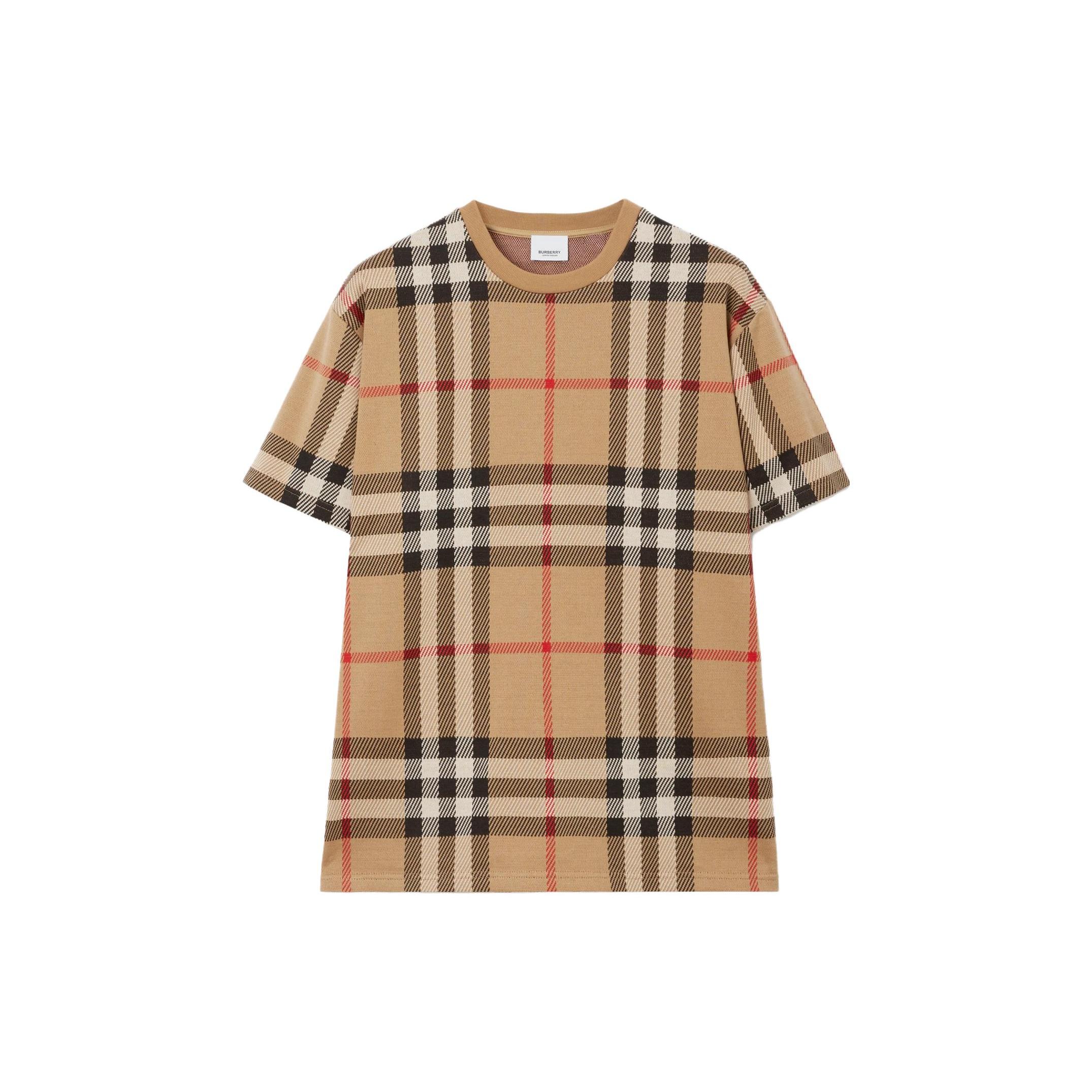 Burberry pārbaudīta kokvilnas žakarda T-krekls 80726651