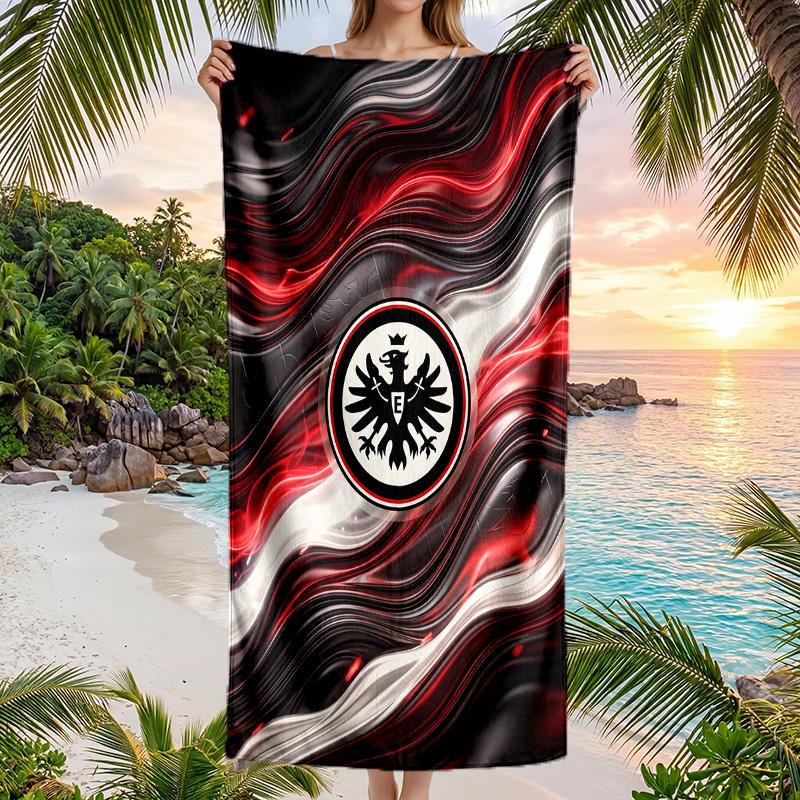 Asciugamano da Spiaggia Calcio Eintracht Frankfurt Morbido Microfibra Asciugamano Estivo Asciugatura Rapida Assorbente per Spiaggia Piscina Viaggio