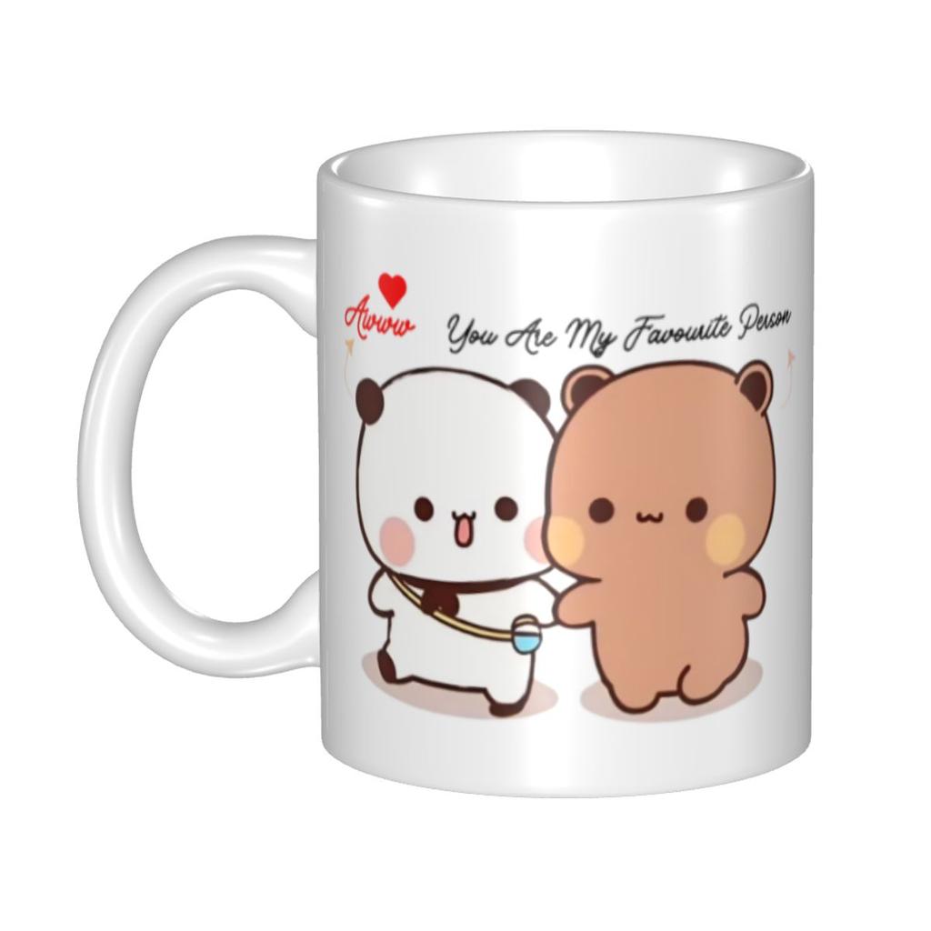 Panda And Brownie Coffee Mug DIY Personalized True Love BuBu DuDu Couple Ceramic Tea Milk Mug Cup