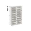 SONGMICS Sapateira, Organizador de Sapatos de 8 Cubos com Portas, Armário de Armazenamento de Sapatos de Plástico para 32 Pares, para Quarto, Hall de Entrada, Estrutura de Aço, Painel de Plástico, Branco