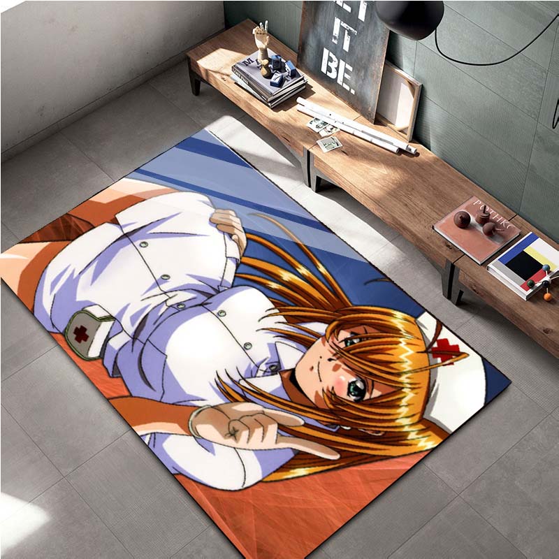 15 Größen Japanischer Anime Ikkitousen Sexy Mädchen Gedruckter Teppich für Wohnzimmer Rutschfester Bereichsteppich Schlafzimmer Moderne Heimdekoration Fußmatte