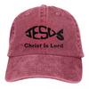 Baseball Cap Jesus Fish Christ Is Lord Outfit Men Women Casual Distressed Denim Fishing Lover Headwear Gift