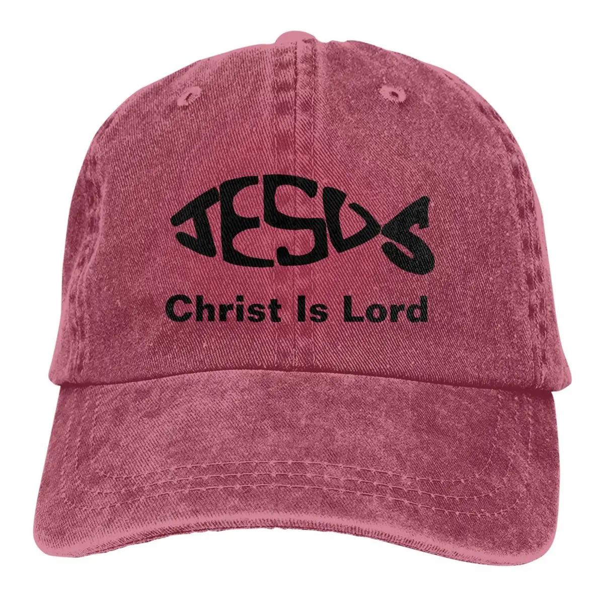 2026 Baseball Cap Jesus Fish Christ Is Lord Outfit Men Women Casual Distressed Denim Fishing Lover Headwear Gift Adjustable& 8Y