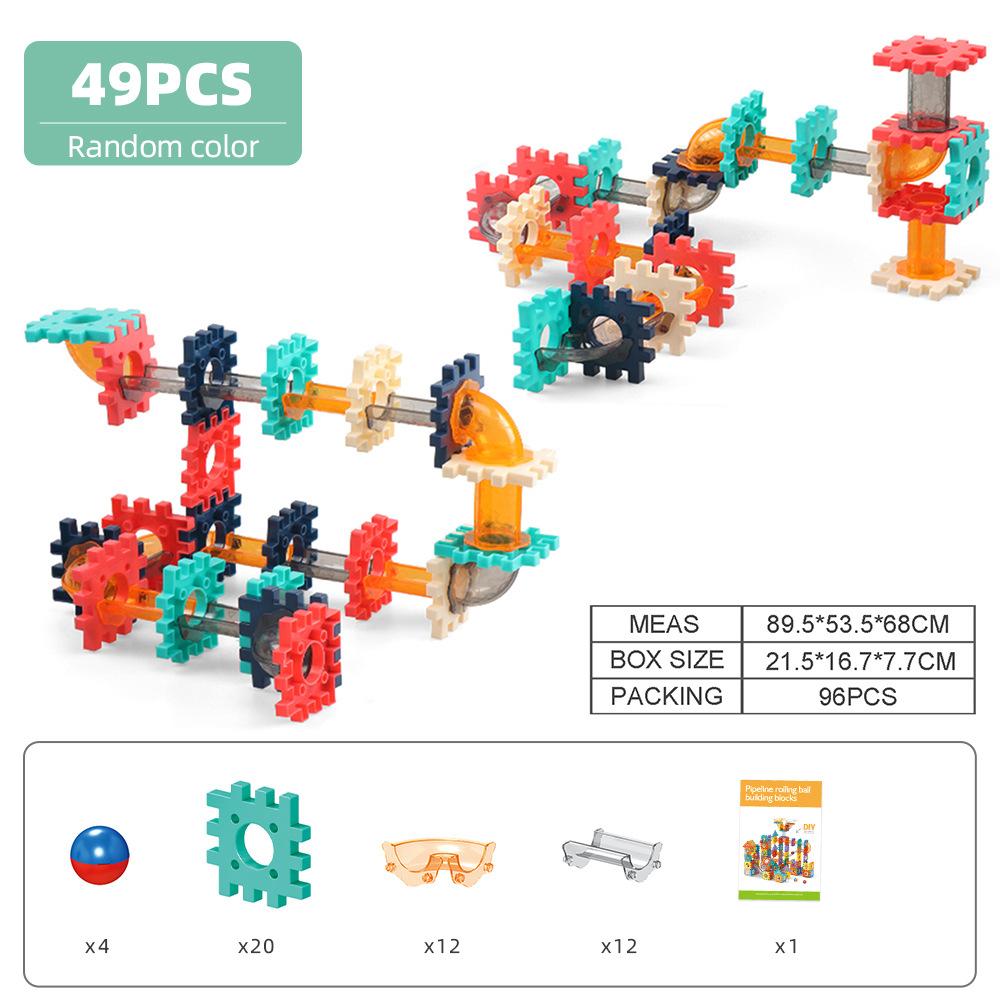 Color Window Ball Track Building Block Large Particle Building Block Slide Ball Assembly Track Children'S Toy