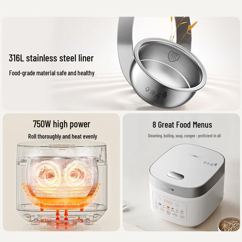 Joyoung 3L Smart Micro-Pressure Stainless Steel Rice Cooker CN Plug (adapter Included)