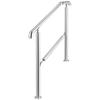 5 Step Railing Stainless Steel Transitional Handrail Fit for Level Surface and 1 To 5 Steps Adjustable Stair Railing Indoor Outdoor Step Railings
