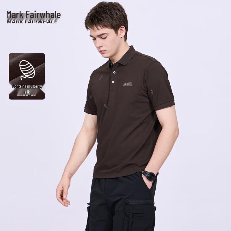 

Mark Fairwhale Men s Silk Blend Embroidered Lapel Polo T-Shirt XL
