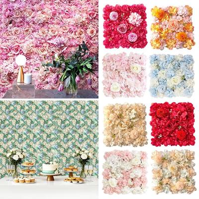 Panel de Flores Artificiales Multicolor Pétalos de Seda Panel de Flores de Hortensia Suministros para Fiestas