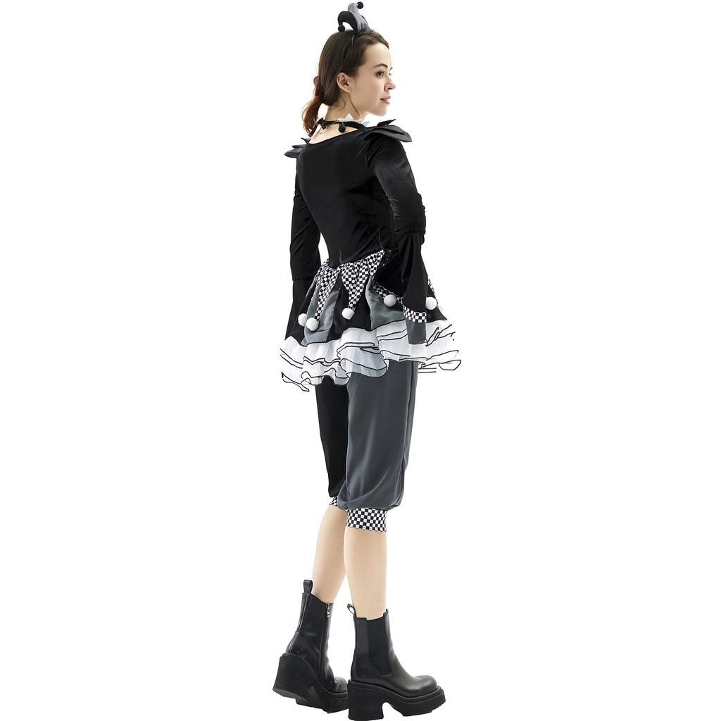 Halloween Evil Clown Revival Costume, Circus Cospay European and American Vampire Doll Clown