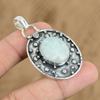 Womens day Deal 925 Silver Oval Amazonite Gemstone Heart Chakra Birthday Pendant