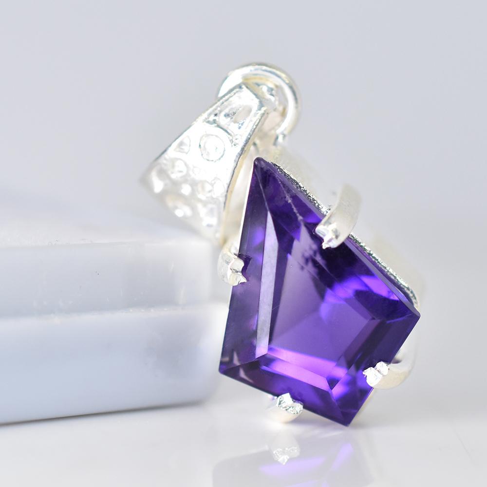Natural Purple Sapphire 20.35 Ct 925 Sterling Silver CERTIFIED Fancy Pendant MY-PD-155-NS
