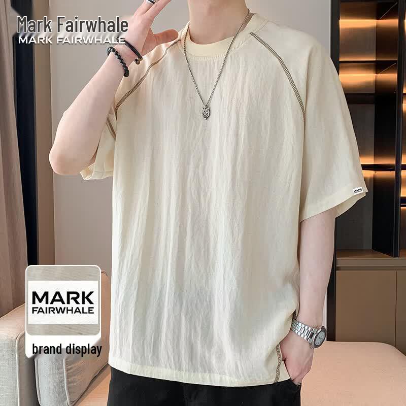 MARK FAIRWHALE Men s Tencel Linen Short Sleeve T-Shirt 3XL