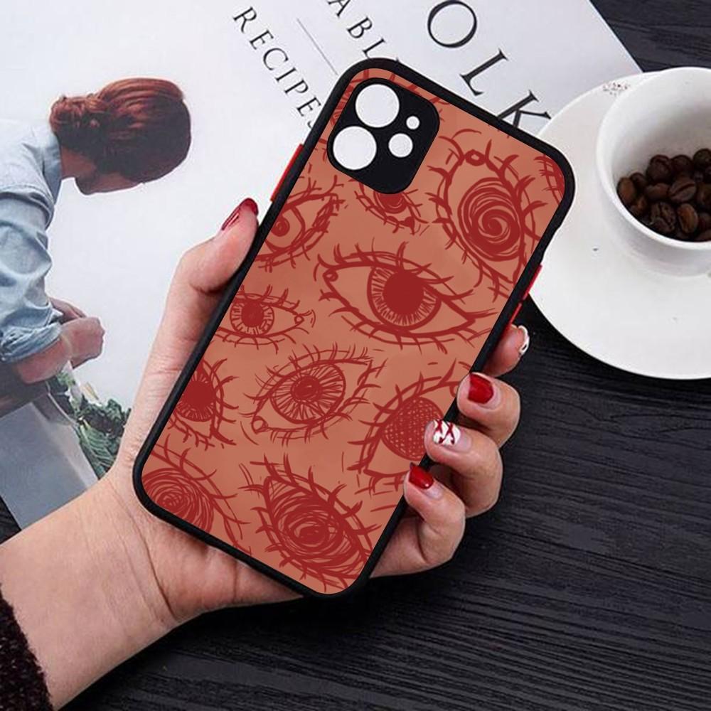 Spooky Scary Red Eye Pattern Phone Case For IPhone 18 14 11 12 13 Mini Pro Max 8 7 Plus X XR XS MAX Translucent Matte Cover