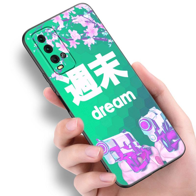 Anime Vaporwave Glitch Phone Case For Xiaomi Redmi Note 5 6 9T K20 K40 K50 Pro 7A 8A 9A 9C 9i 10A 10C A1 S2 TPU Black Cover