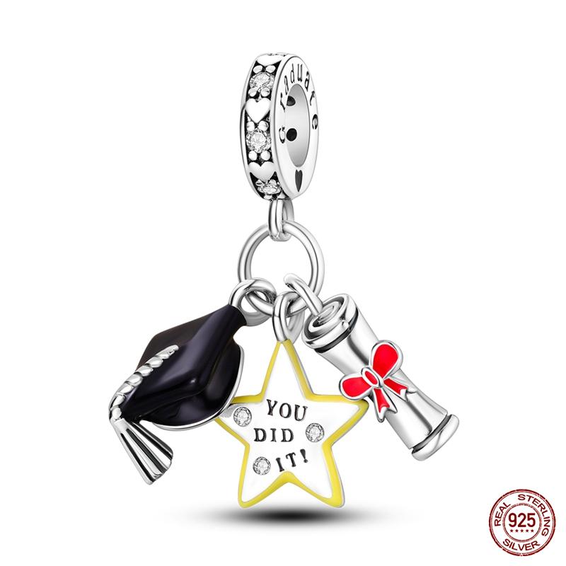 Latest Copper Craft Graduation Season Charm Charms Fit Authentic Bracelet Diy Jewellery Elegant Present Crafting
