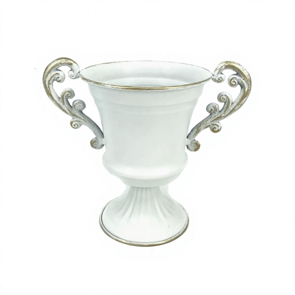 NEW Metal Urn Planter Trophy Cup Flower Vase Bow Vintage Style Flower Pot Wedding Centerpieces Vase for Wedding Party Decoration