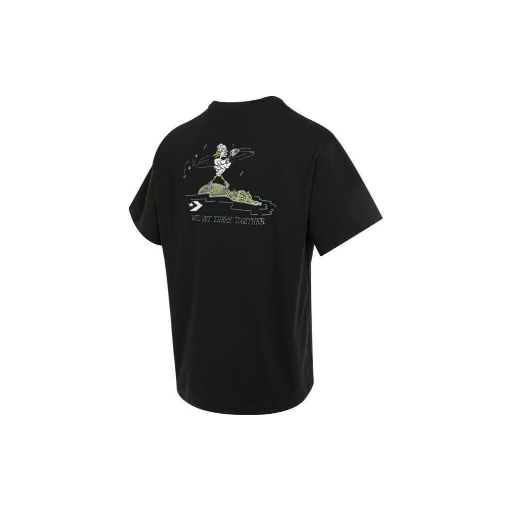 

New Converse Drop Shoulder Sleeve T-Shirt Men s Black 10025440-A01 XL