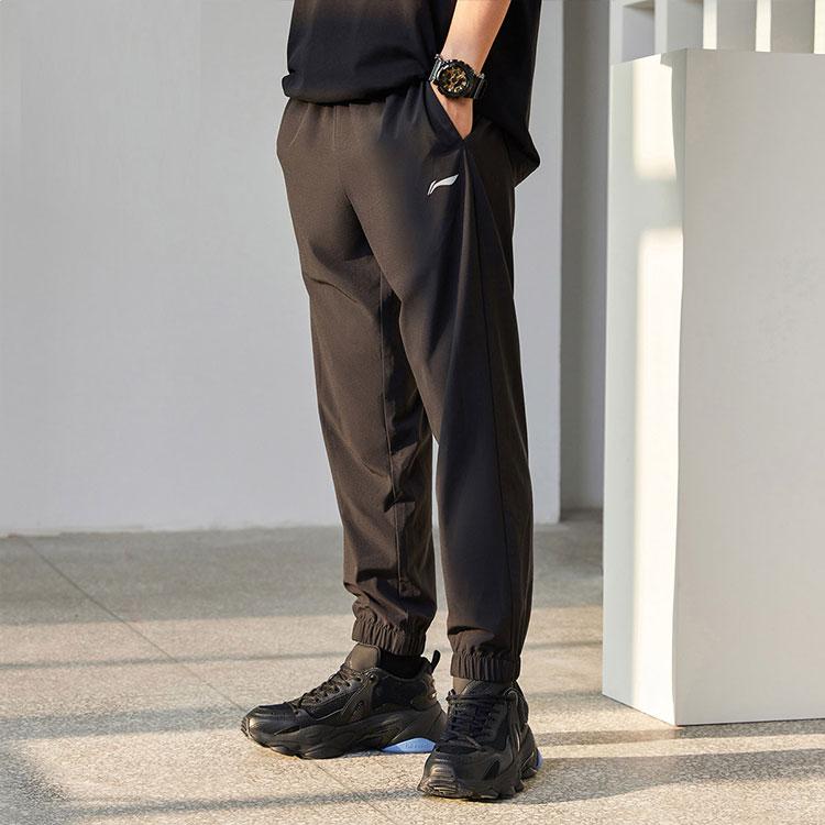 Li Ning Training Series Loose Breathable Cuffed Nine-Point Sports Pants Men Pants Black AYKR445-1