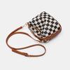 Borsa Pranzo Scacchiera Design di Nicchia Semplice Retrò Borsa a Mano Monospalla Crossbody Quadrato Piccolo
