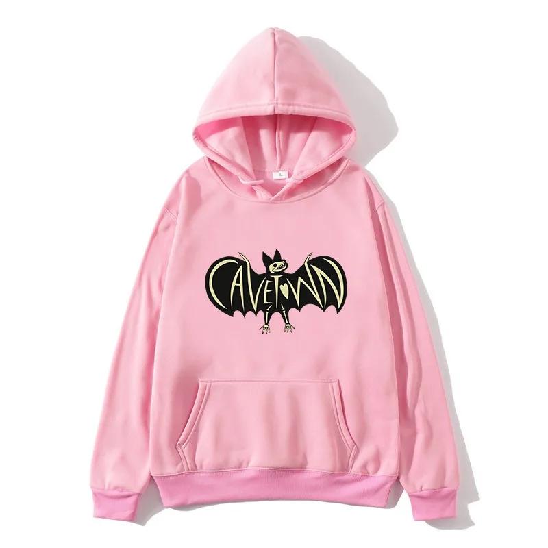 New hooded sweatshirt with torn Kafu logo, bat print unisex sportswear, urban fashion hooded sweatshirt