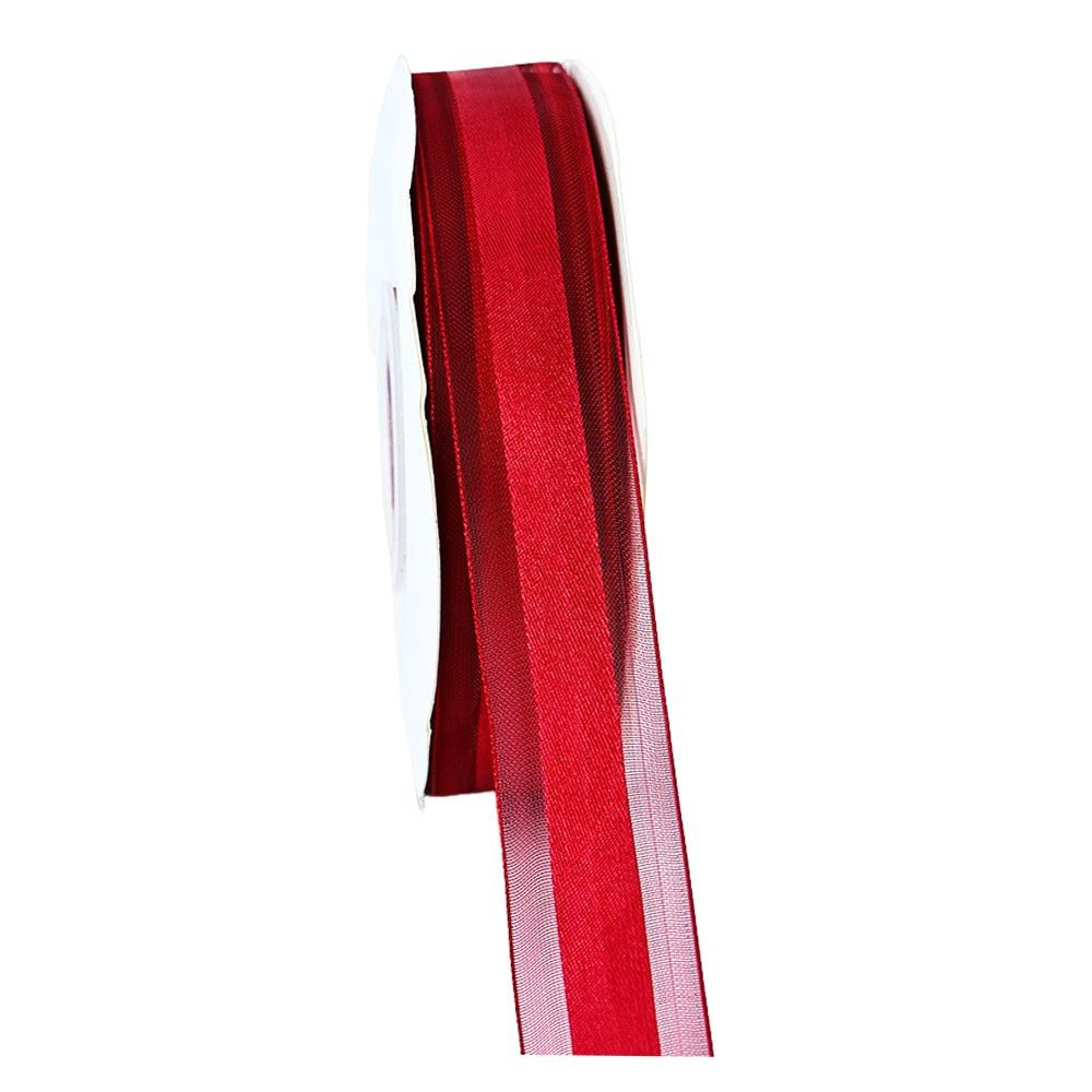 

2.5cm Width Organza Ribbon 45 Yards Length Silver Edge Gold Edged Ribbon Soft Squine Glitter Tulle Lurex Ribbon Length 45 yards бордовый