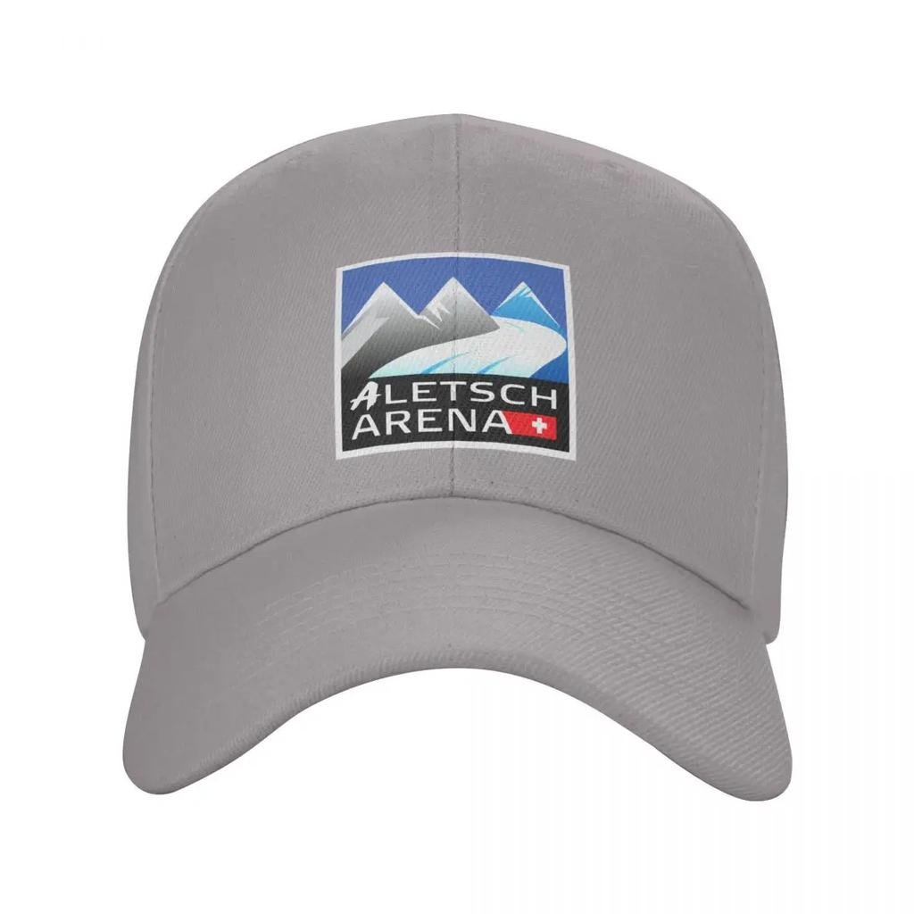 Aletsch Arena Schweizer Skigebiet Riederalp ?Bettmeralp ?Fiesch Eggishorn Baseballkappe Golfhut echt schwarz Unisex Damen