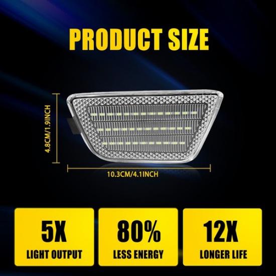 Clear White LED Front Side Marker Lamp Lights For 2011-2015 Chevrolet Cruze EOA