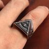 Retro Stainless Steel All-Seeing Eye Ring Men Punk Hip Hop God's Eye Street Mens Ring Fashion Jewelry Gifts