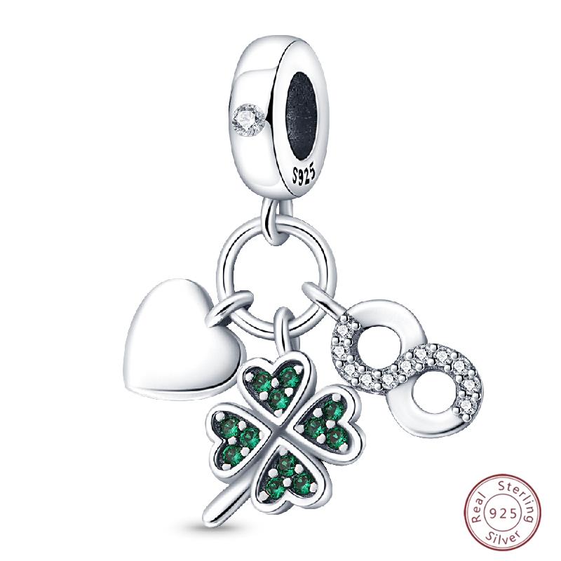 

100% Медь Шарм-подвески в виде четырехлистного клевера с сияющим цирконием 3 мм для изготовления изысканных праздничных украшений своими руками
