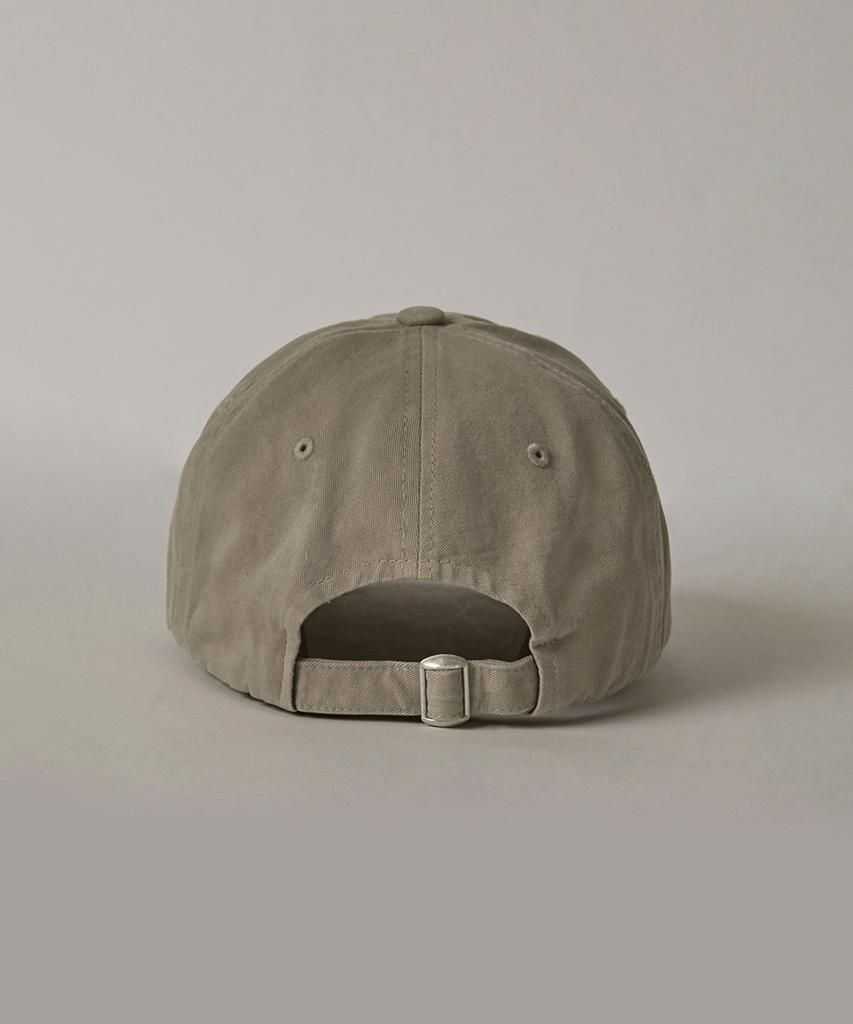 Kyuseu Washed Logo Ball Cap - Ash Beige/White