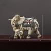 Elephant Resin Statue With Imitation Wood Finish For Office Decor Gifts And