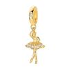 Charms 925 Silver Golden Lucky Star Ballet Shoe Heart Bead Pendant Charms Fit Bracelet Necklace Womens Jewelry