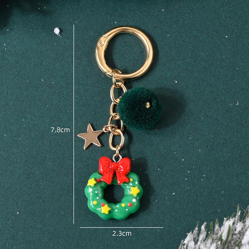 New Christmas Tree Santa Claus Keychains Bag Charm For Women Exquisite Bag Pendant Car Key Ring Jewelry Christmas Gift
